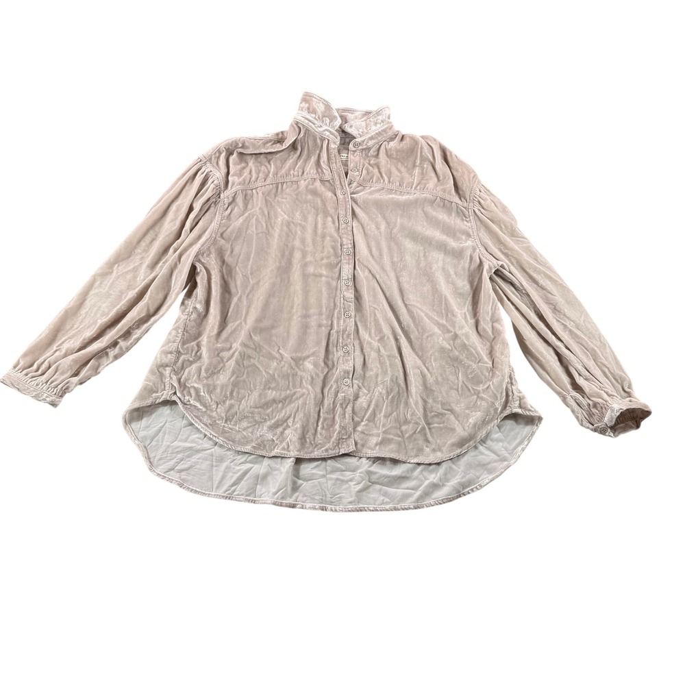 We The Free Cottagecore Champagne Oversized Night Skies Velvet Shirt Boho Y2K M - Picture 5 of 12